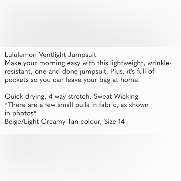 Lululemon Zippered Jumpsuit Size 14 - Picture 15 of 15